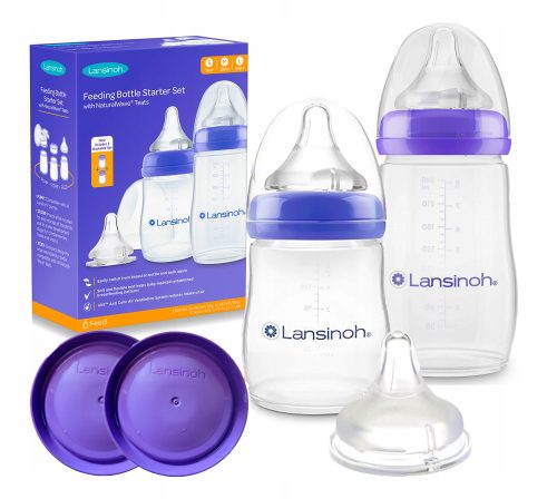 Lansinoh prirodni val set za početnike s 2 bočice Natural Wave i 3 dudalice S, M, L protiv grčeva
