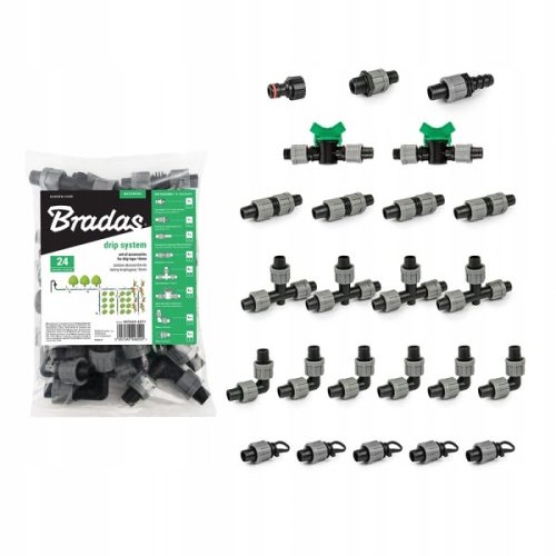 Set pribora za navodnjavanje Bradas DSTA20-SET1 za drip traku 16mm - 24 kom.