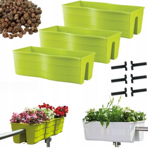  Form-Plastični lonac za cvijeće 58,5 cm x 29 x 20 cm plastične nijanse sive i srebrne