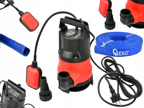 Heidmann 1600W Potopna Pumpa za Prljavu Čistu Vodu + Geko G70006 PVC Crijevo 1" 20m