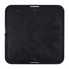   Vrtni poklopac za kvadratnu septičku jamu 600/600 A15 Crni 60 cm