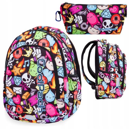 CoolPack Prva Klupa Doodle školski ruksak za učenike 1-3 razreda 23L crni