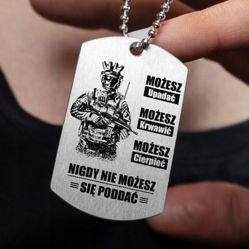 Vojni motivacijski privjesak za pse od titana s BESPLATNIM GRAVIRANJEM