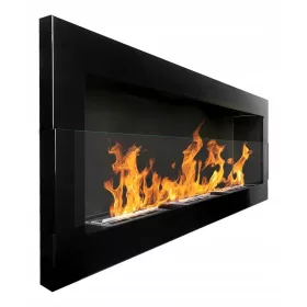Biokamin Archikart Deluxe 1400x400 crni sjaj s staklom
