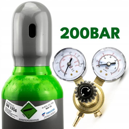 SET ZA MJEŠAVANJE PLINA 8L / 200 BAR (ARGON 82% + CO2 18% - PUN) + REDUKTOR