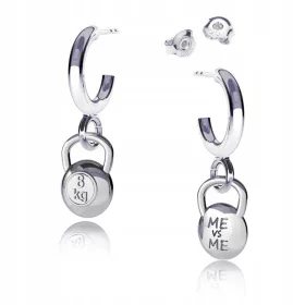 Kettlebell srebrne naušnice 8 kg