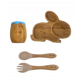    Set s vakuumom + šalica + pribor za jelo od bambusa 6m+ BLW Chichi