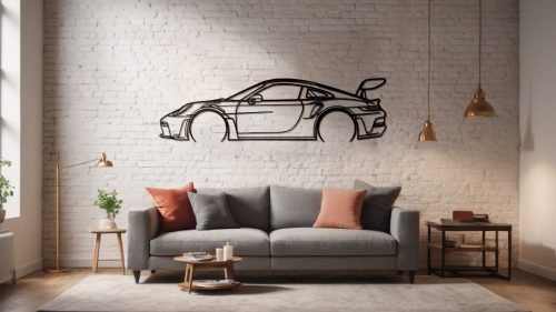 Porsche GT3 RS metalna umjetnost zidni ukras