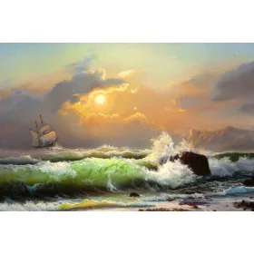   ZALAZAK SUNCA NA MORU VELIKI SLIKOVITI CANVAS 100 x 70 ZA SPAVAĆU SOBU I DNEVNI BORAVAK