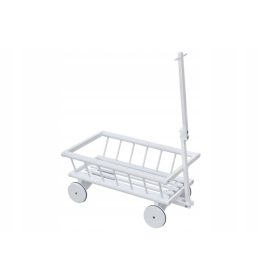   Dječja drvena vrtna kolica s ljestvama i gumiranim kotačima, bijela boja vrta