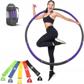   Učvršćujući hula hoop obruč ljubičasto-grafitni + Bn sportske trake