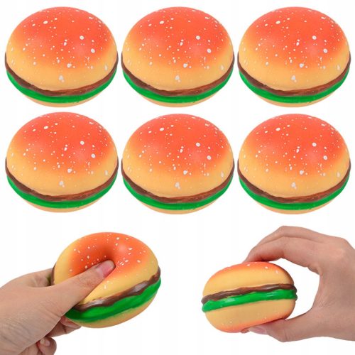 GNIOTEK PIANKOWY HAMBURGER ANTY-STRES SENZORI SQUISHY PRANK BOJA