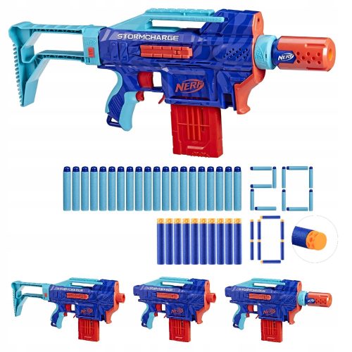 NERF ELITE 2.0 Automatska Puška STORMCHARGE 4U1 20 Strelica + 10 WAFFLE