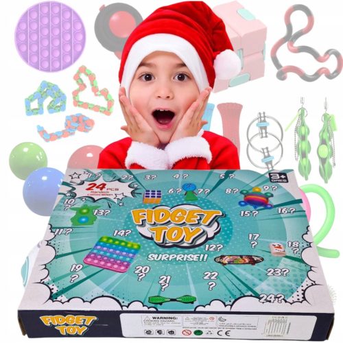ADVENTSKI KALENDAR FIDGET ZABAVNE IGRAČKE ZA SMANJENJE STRESA I RAZVOJ LOGIKE 24 kom.