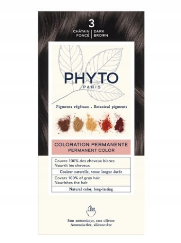 PHYTO Color Boja za kosu 3 Tamni kesten - Bez amonijaka i silikona