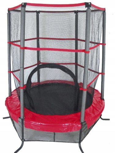 Trampolin s mrežom, crno-crveni, promjer 137 cm