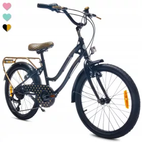 Sun Baby Heart bicikl za djevojčice 20" crni, zlatni