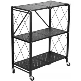   Topeshop metalna skladišna polica s kotačima 87 x 72 x 34 cm crna