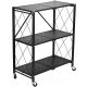 Topeshop metalna skladišna polica s kotačima 87 x 72 x 34 cm crna