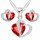 Set nakita ogrlice i naušnice Srebrni nitni Crvena Crystal Hearts Love