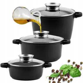 Topfann set posuda, set mramornih posuda, aluminij, 6 kom.