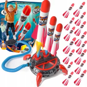   Launcher Catapult Foam Rocket Pump + 18× Foam Rocket Airplane za lanser
