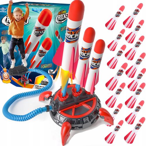 Launcher Catapult Foam Rocket Pump + 18× Foam Rocket Airplane za lanser