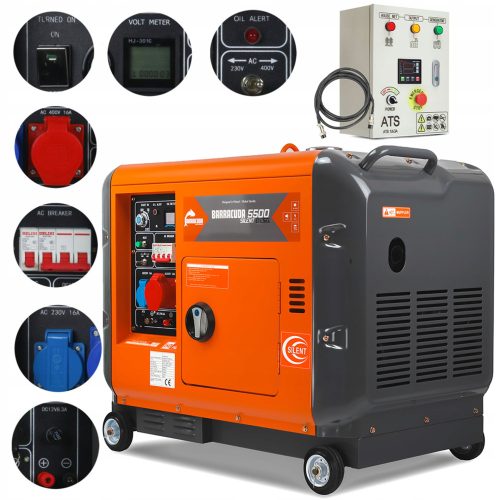  Prijenosni trofazni generator Barracuda 5500 W, dizel