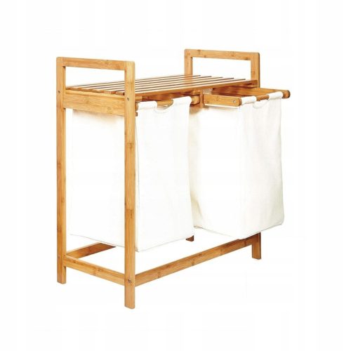 Košara za pranje od bambusa 73x64x33 cm Bijela