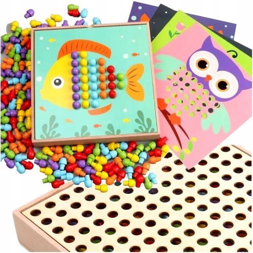 Mozaični Set za Vježbanje Ruku Puzzle Button Drvene Montessori Gljive