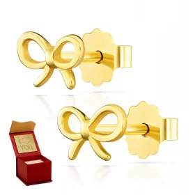 Zlatne naušnice s mašnicom i zlatnim štiftom Próba 333