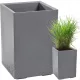  Lamela saksija 40 cm x 40 x 58,7 cm promjer 39 cm plastične nijanse sive i srebrne