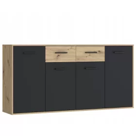    Komoda Furniture Design JAKKI241M7 163 x 35 x 88 cm crna, obrtnički hrast