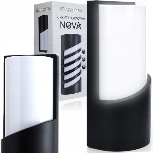 Vrtna LED zidna svjetiljka crna aluminijska Decorya E27 IP65