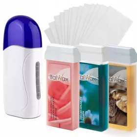    Set za uklanjanje dlačica: 3x ITALWAX VOSAK ZA DEPILACIJU NA ROLI + grijač trake