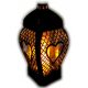 Lampion za grobnu svijeću Glamour Srce Ažur crni 29 cm