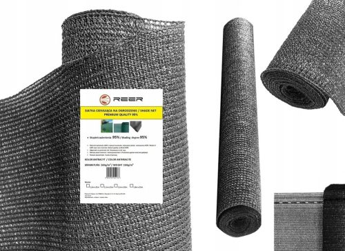 160g MREŽICA ZA SJENJENJE MASKIRNA 95% POKRIV ZA OGRADU 1,8x25m ANTRACIT