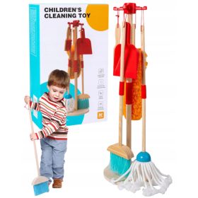   DRVENI SET ZA ČIŠĆENJE STALAK ZA ALAT DUSPOVER METLA MOP VELIKA XL