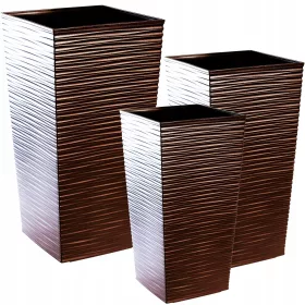    Posuda za cvijeće 29 cm x 29 x 57 cm, plastika, nijanse smeđe i bež