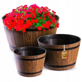    Posuda za cvijeće 40 cm x 40 x 22 cm, plastika, nijanse smeđe i bež boje