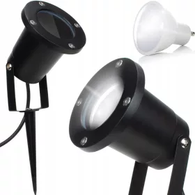    Ugradna solarna lampa Decorya crna 31 cm 1 kom + GU10 LED žarulja 5W 400lm 4000K neutralno bijela