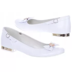   MIKO djevojačke balerinke, broj 33, elegantne i udobne cipele za posebne prigode. Izrađene od kvalitetne ekološke kože, osiguravaju udobnost i eleganciju. Udobne balerinke na bijelom niskom petom s do