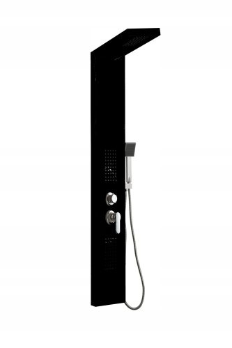 Crni panel za tuširanje s hidromasažom Denver Lite Black