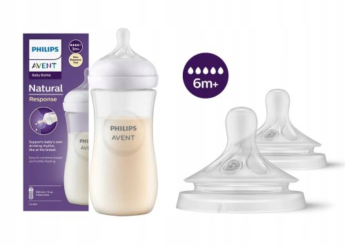 AVENT Prirodni Odgovor bočica 330 ml + Philips Avent Natural silikonske dudalice 2 kom