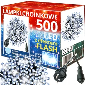   Eddcom Božićne Lampice 500 LED + FLASH 32m - Uštedite energiju, stvorite blagdansku atmosferu s našim Božićnim lampicama! Ovaj set od 500 LED svjetiljki za božićno drvce donosi čarobnu atmosferu sa sv
