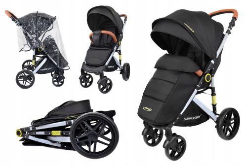 Ljetna dječja kolica Summer Baby, crna, 4 kotača