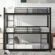 Arhatreya elegantni metalni krevet na kat 90 x 200 cm crni