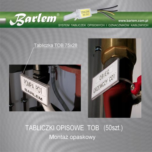 BARLEM TOB 75x28 mm opisne pločice (50 kom.) - montaža trake