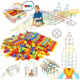    KREATIVNI SET Construction Blocks Straws Tubes Sticks Box 1200 kom