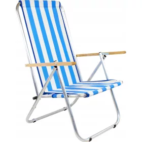   Ležaljka za plažu i sklopiva stolica, aluminij, bijela i plava